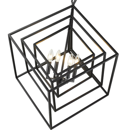 Euclid Small Chandelier, Matte Black