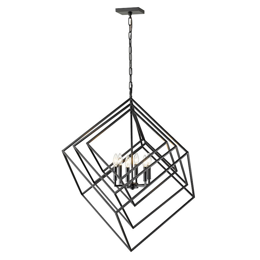 Euclid Chandelier, Matte Black