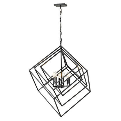 Euclid Chandelier, Matte Black