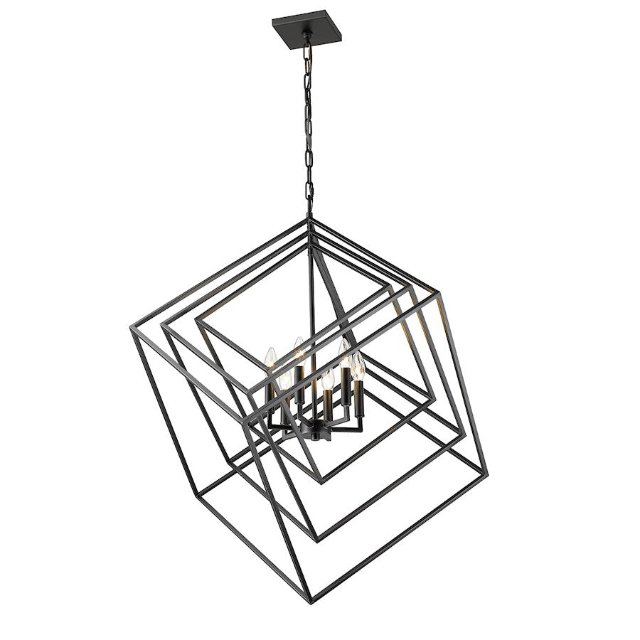 Euclid Chandelier, Matte Black