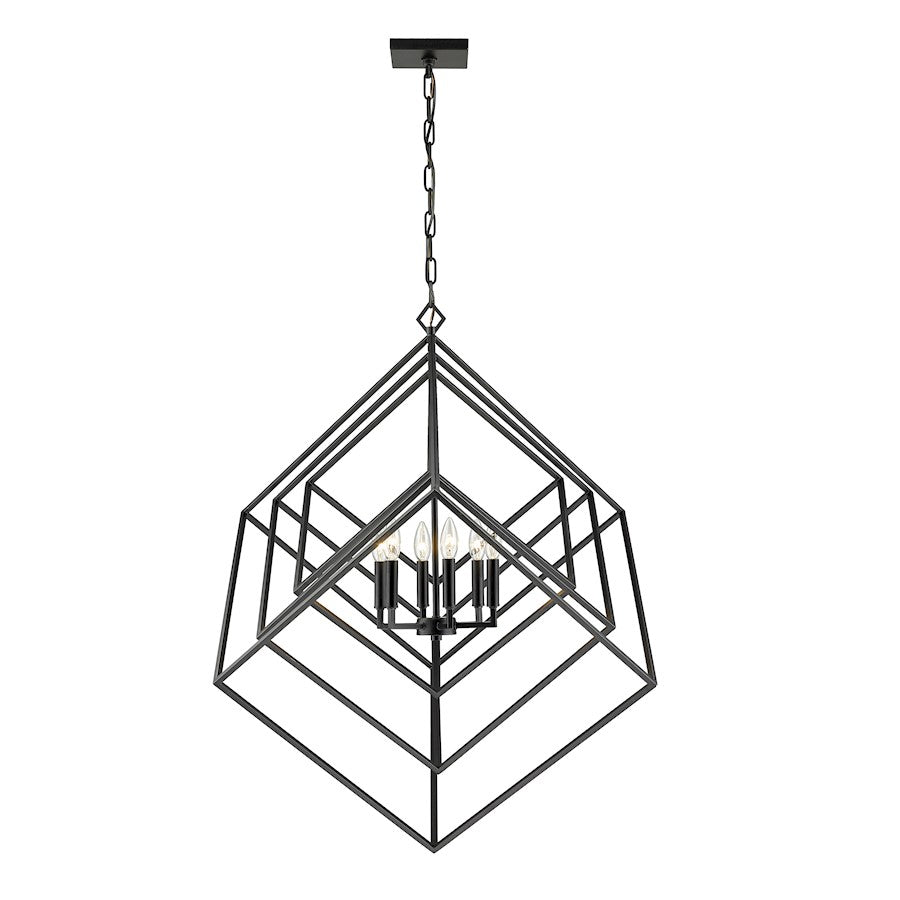 Euclid Chandelier, Matte Black