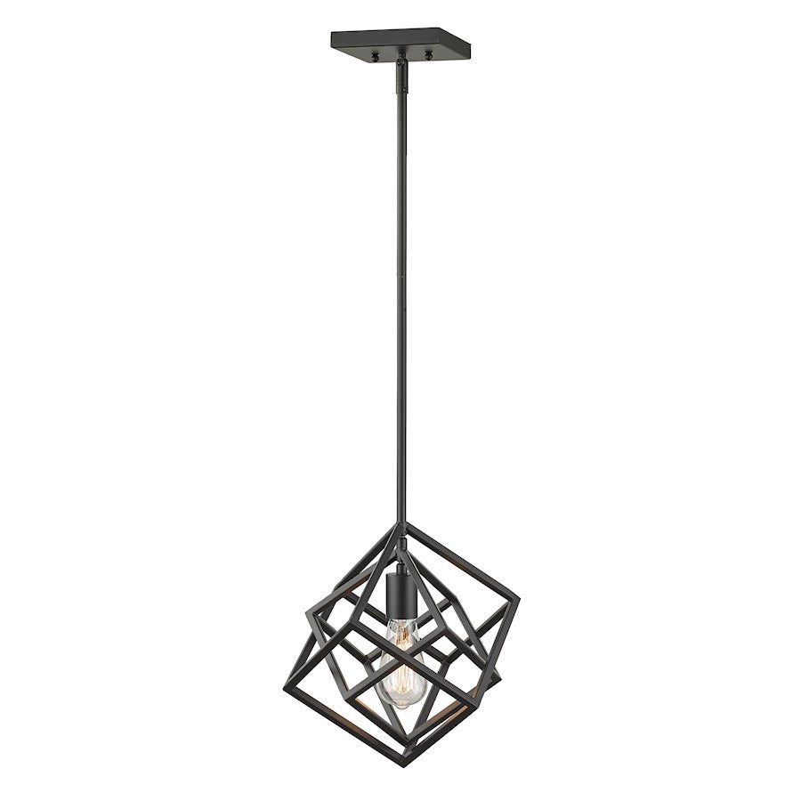 Z-Lite Euclid 1 Light Mini Pendant, Matte Black - 457MP-MB