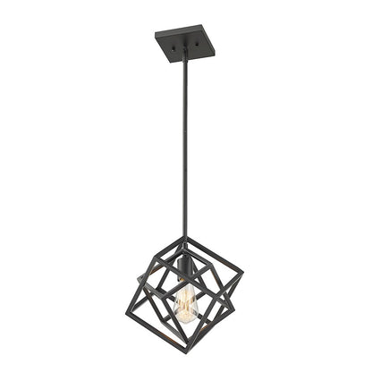 1 Light Mini Pendant, Matte Black