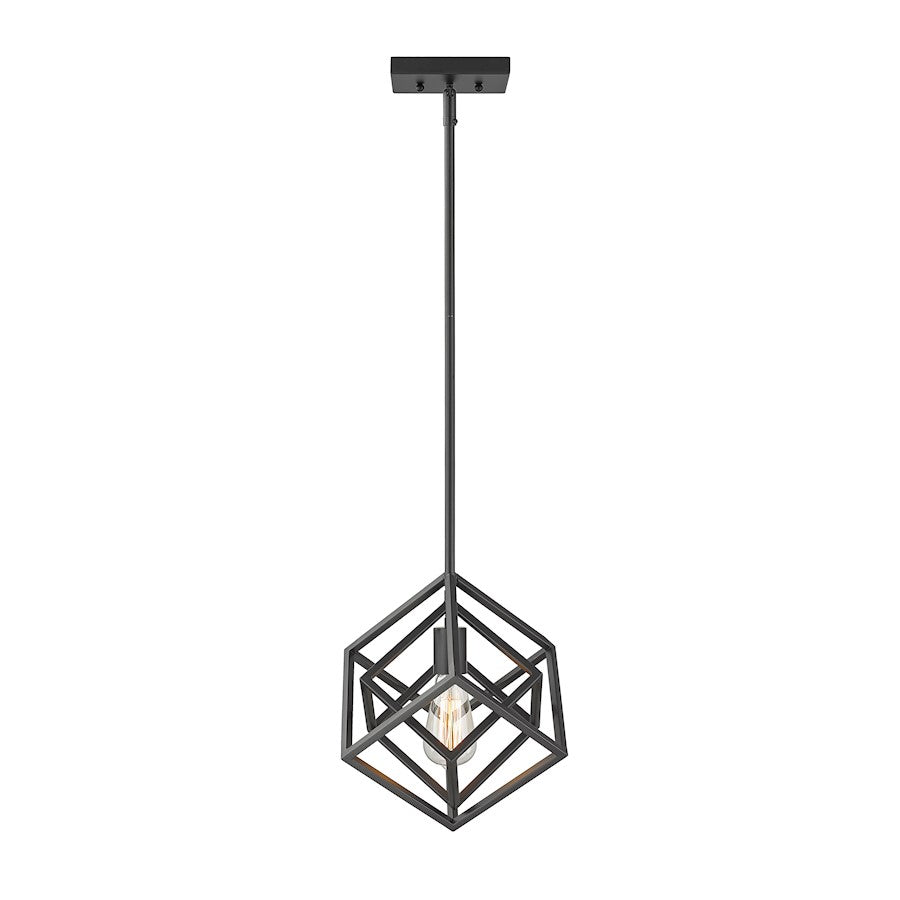 1 Light Mini Pendant, Matte Black