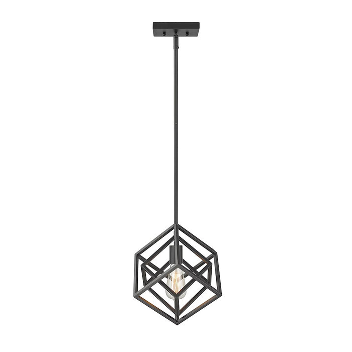 Z-Lite Euclid 1 Light Mini Pendant, Matte Black