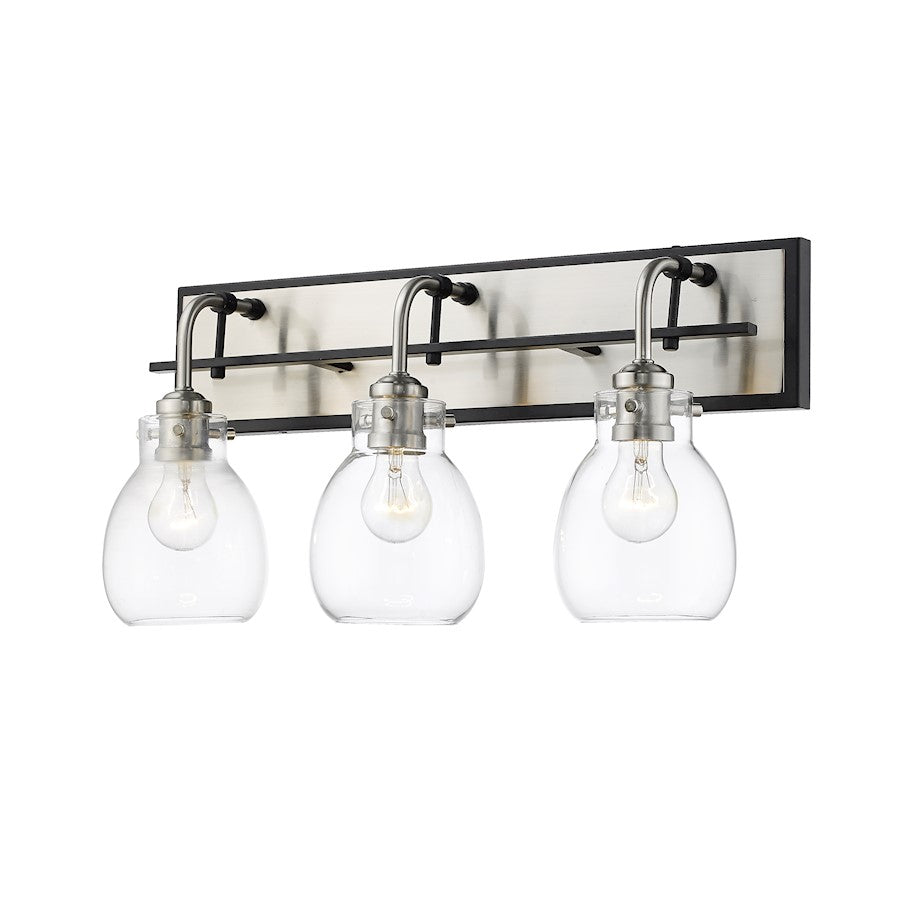 Z-Lite 3 Light Kraken 22" Vanity, Matte Black/Brushed Nickel - 466-3V-MB-BN
