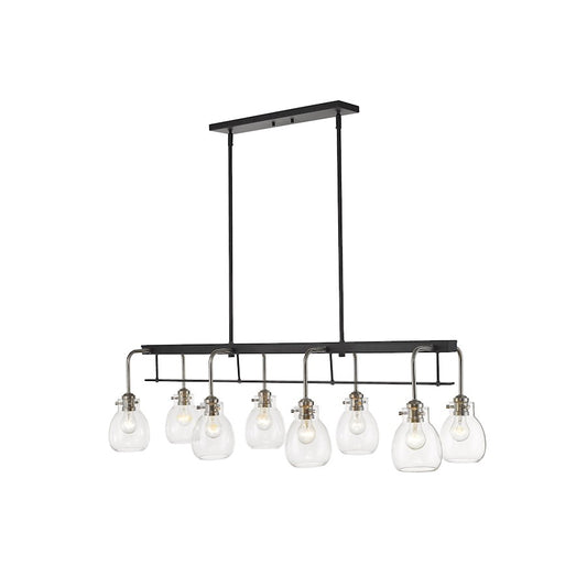 Z-Lite 8 -LT Kraken 15" Island/Billiard, Matte Black/Nickel - 466-8L-MB-BN