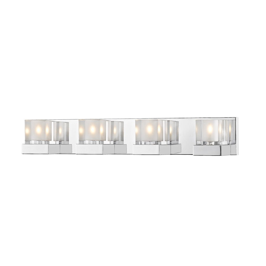 Z-Lite 4 Light Fallon 28" Vanity, Chrome/Frosted - 467-4V-CH