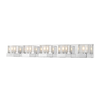Z-Lite 5 Light Fallon 34" Vanity, Chrome/Frosted - 467-5V-CH