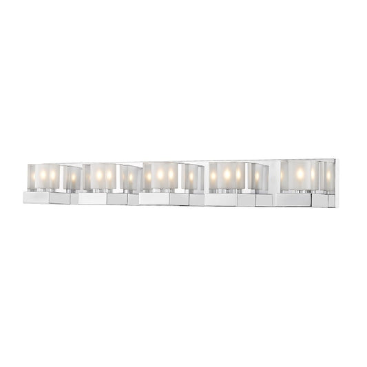 Z-Lite 5 Light Fallon 34" Vanity, Chrome/Frosted - 467-5V-CH