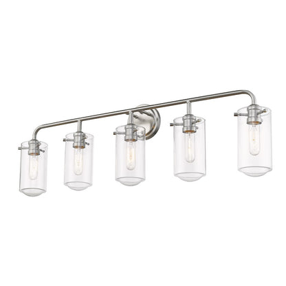 Z-Lite Delaney 5 Light Vanity, Brushed Nickel/Clear - 471-5V-BN