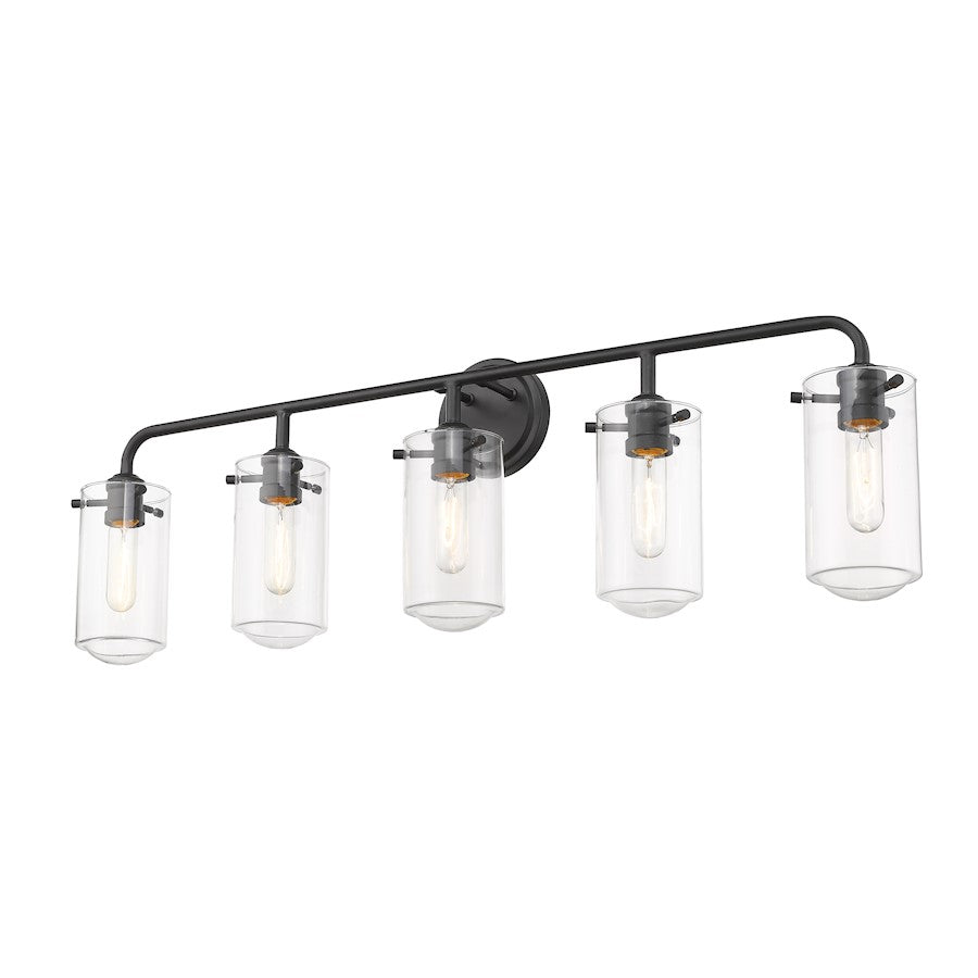 Z-Lite 5 Light Delaney 38" Vanity, Matte Black - 471-5V-MB