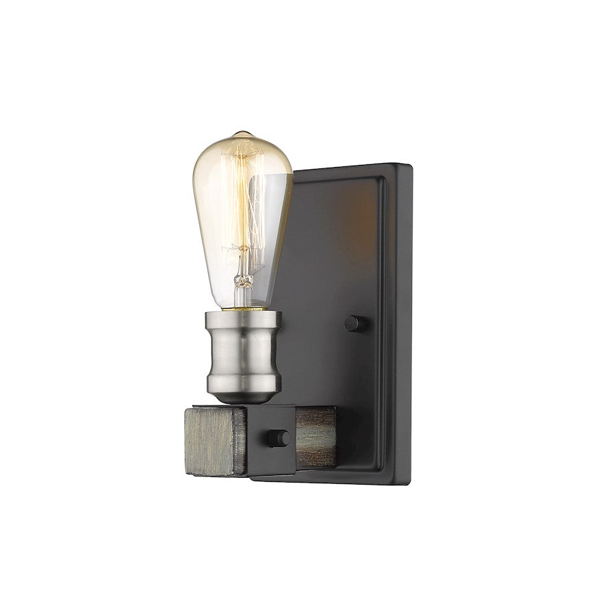 Z-Lite Kirkland 1 Light Wall Sconce, Ashen Barnboard - 472-1S-ABB