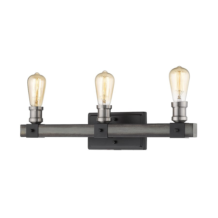 Z-Lite 3 Light Kirkland 22" Vanity, Ashen Barnboard - 472-3V-ABB