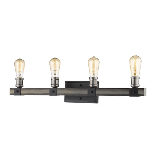 Z-Lite 4 Light Kirkland 30" Vanity, Ashen Barnboard - 472-4V-ABB