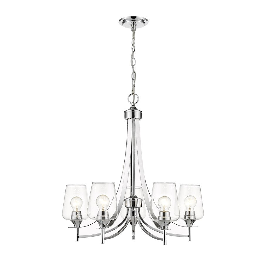 Z-Lite Joliet 5 Light Chandelier in Chrome/Clear - 473-5CH