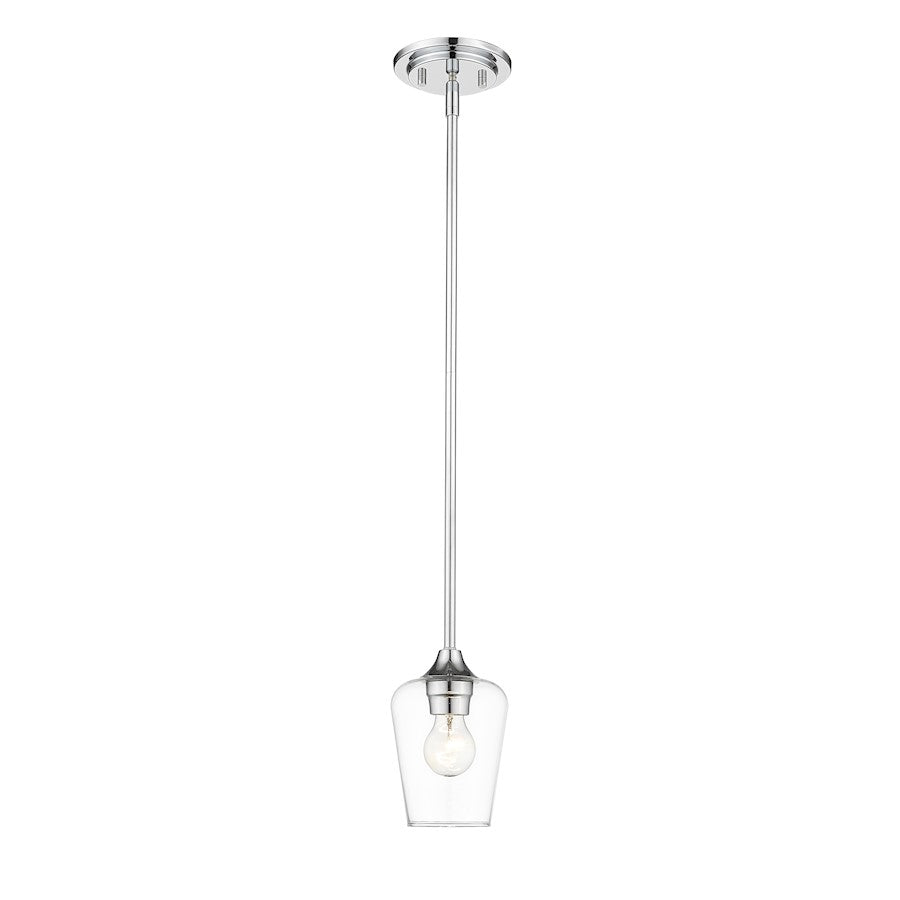 Z-Lite Joliet 1 Light Mini Pendant in Chrome/Clear - 473MP-CH