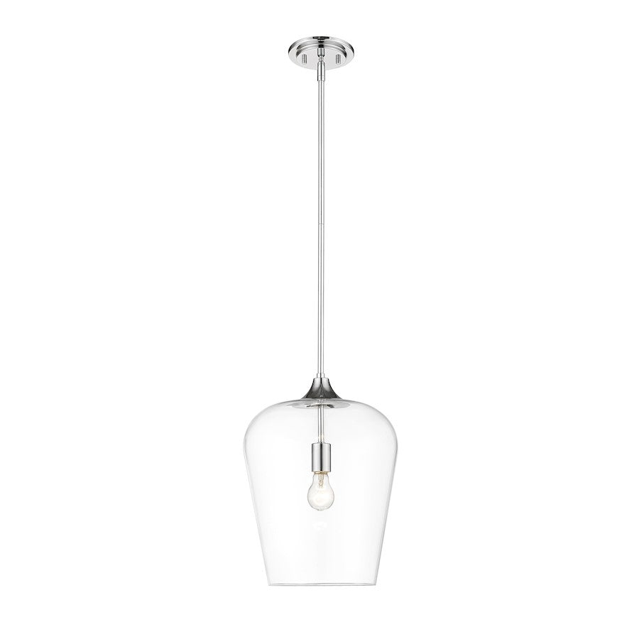 Z-Lite Joliet 1 Light 12" Pendant in Chrome/Clear - 473P12-CH