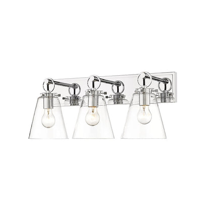 Z-Lite Harper 3 Light Vanity in Chrome/Clear - 483-3V-CH