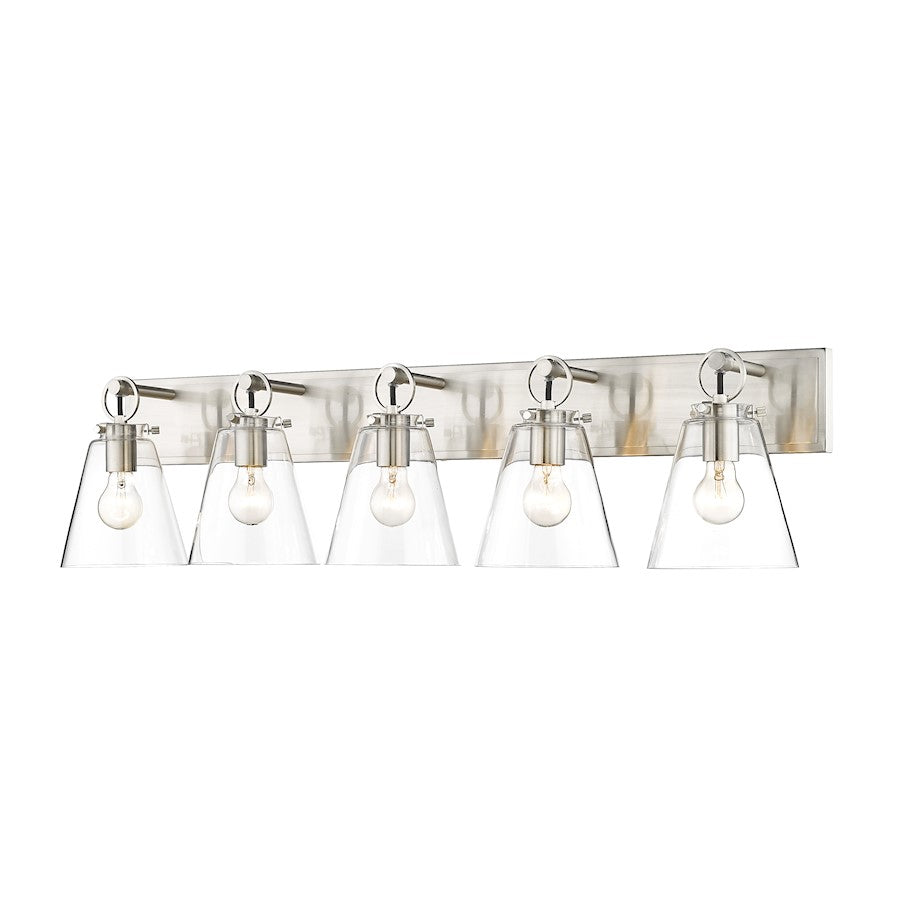 Z-Lite Harper 5 Light Vanity in Brushed Nickel/Clear - 483-5V-BN