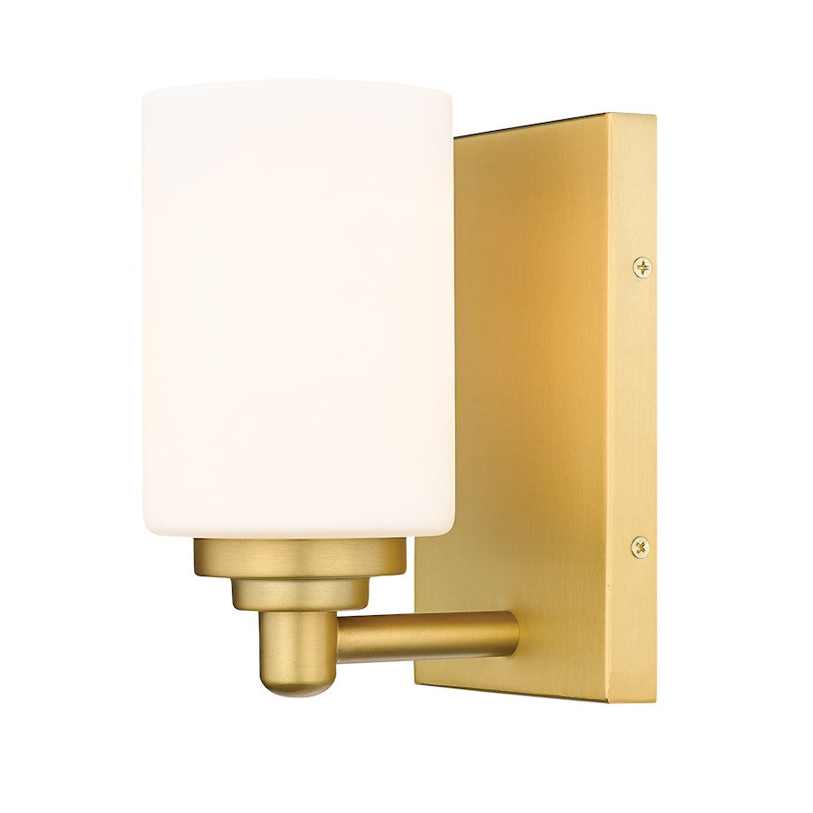 Z-Lite Soledad 1 Light Wall Sconce, Brushed Gold/White - 485-1S-BG