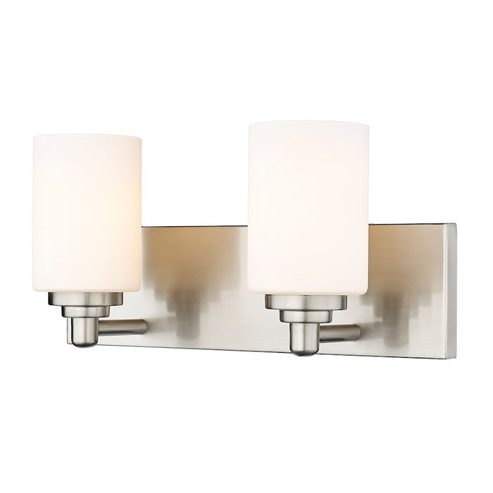 Z-Lite Soledad 2 Light Vanity, Brushed Nickel/White - 485-2V-BN