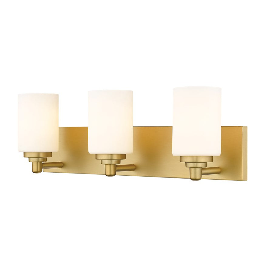 Z-Lite Soledad 3 Light Vanity, Brushed Gold/White - 485-3V-BG