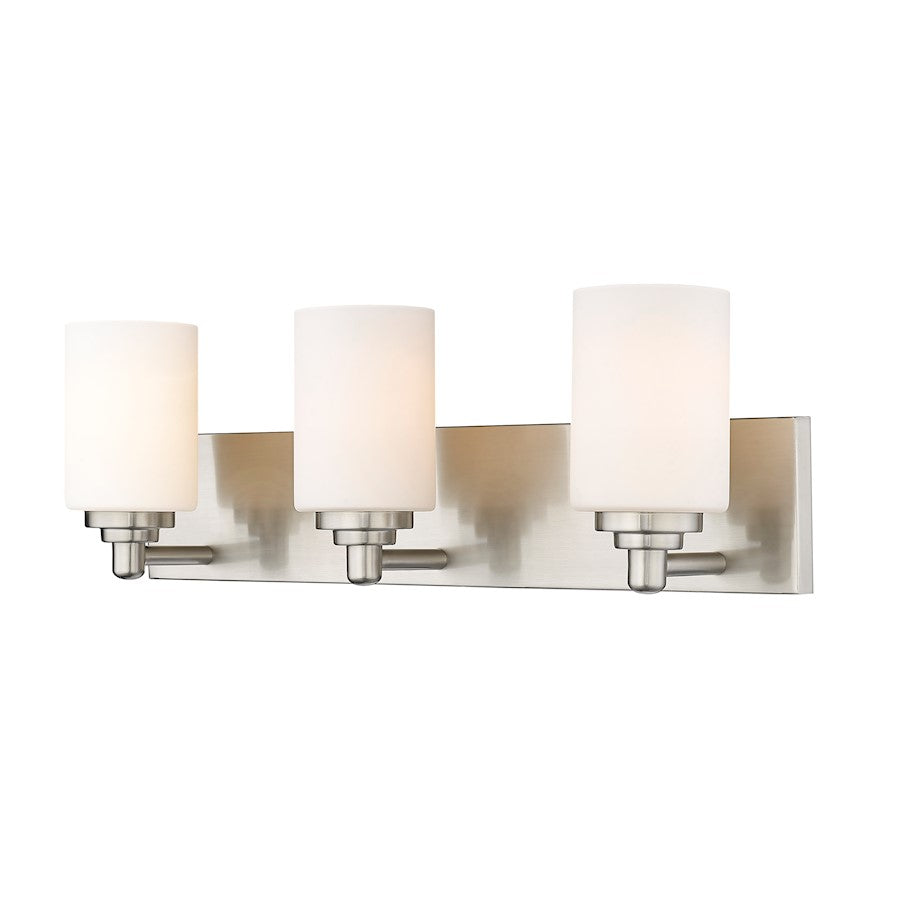 Z-Lite Soledad 3 Light Vanity, Brushed Nickel/White - 485-3V-BN