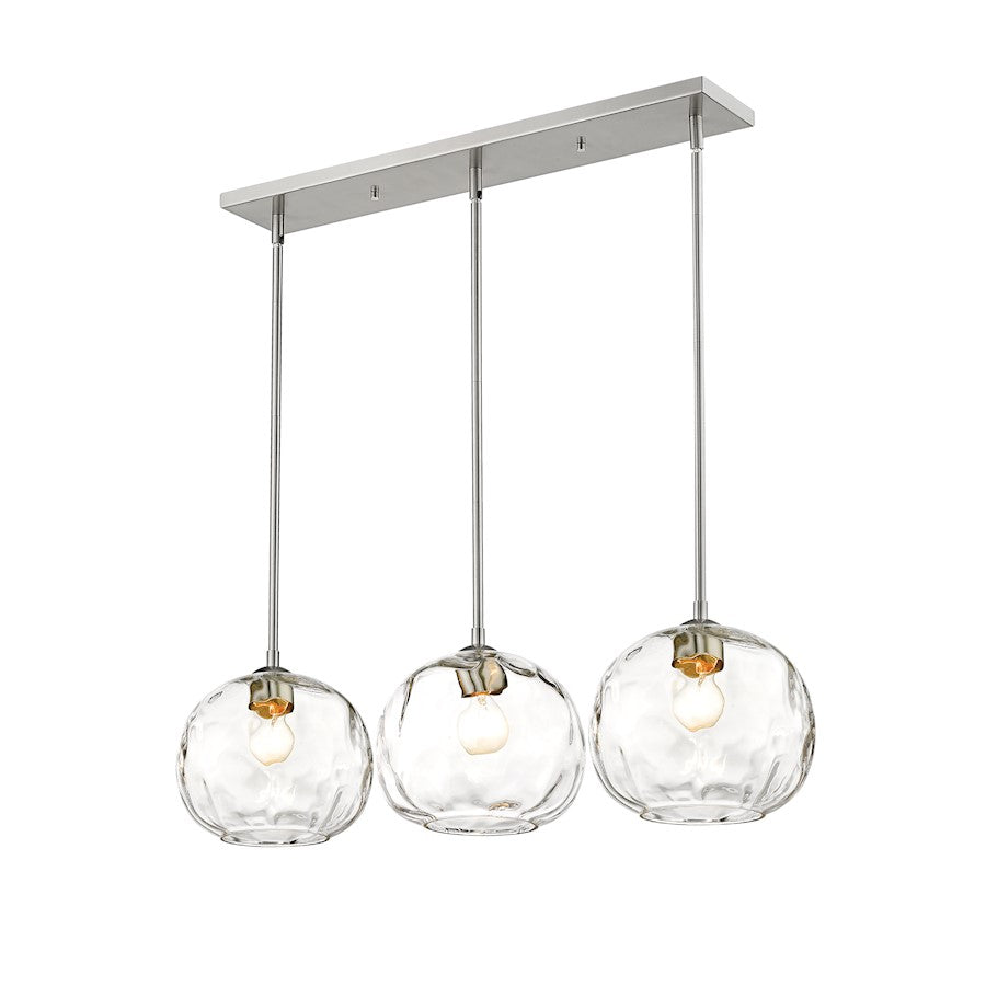 Z-Lite Chloe 3 Light 10" Island/Billiard, Brushed Nickel, Clear - 490P10-3L-BN