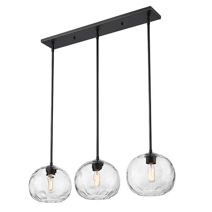 Z-Lite Chloe 3 Light Linear Chandelier, Matte Black/Clear - 490P10-3L-MB