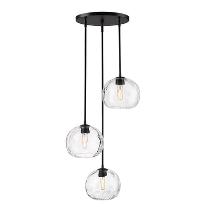 Z-Lite Chloe 3 Light Chandelier, Matte Black/Clear - 490P10-3R-MB