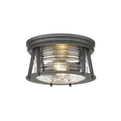 Z-Lite Cape Harbor 2 Light Flush Mount in Bronze/Clear - 491F2-BRZ