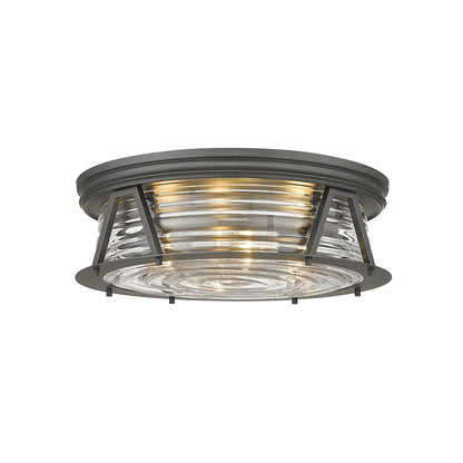 Z-Lite Cape Harbor 4 Light Flush Mount in Bronze/Clear - 491F4-BRZ