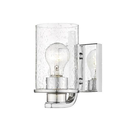 Z-Lite Beckett 1 Light Wall Sconce in Chrome/Clear Seedy - 492-1S-CH
