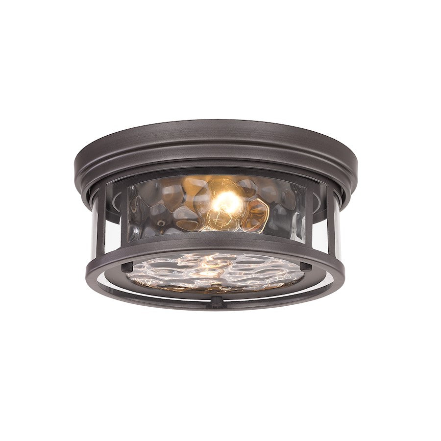 Z-Lite Clarion 2 Light Flush Mount, Bronze/Clear - 493F2-BRZ