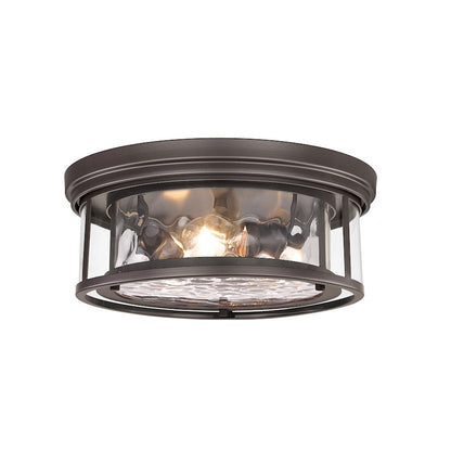 Z-Lite Clarion 3 Light Flush Mount, Bronze/Clear - 493F3-BRZ