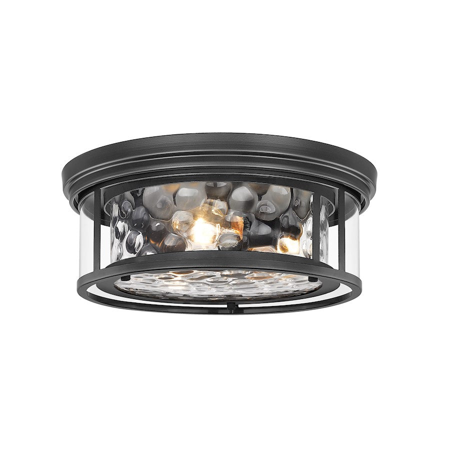 Z-Lite Clarion 3 Light Flush Mount, Matte Black/Clear - 493F3-MB