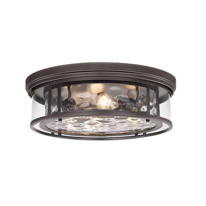 Z-Lite Clarion 4 Light Flush Mount, Bronze/Clear - 493F4-BRZ