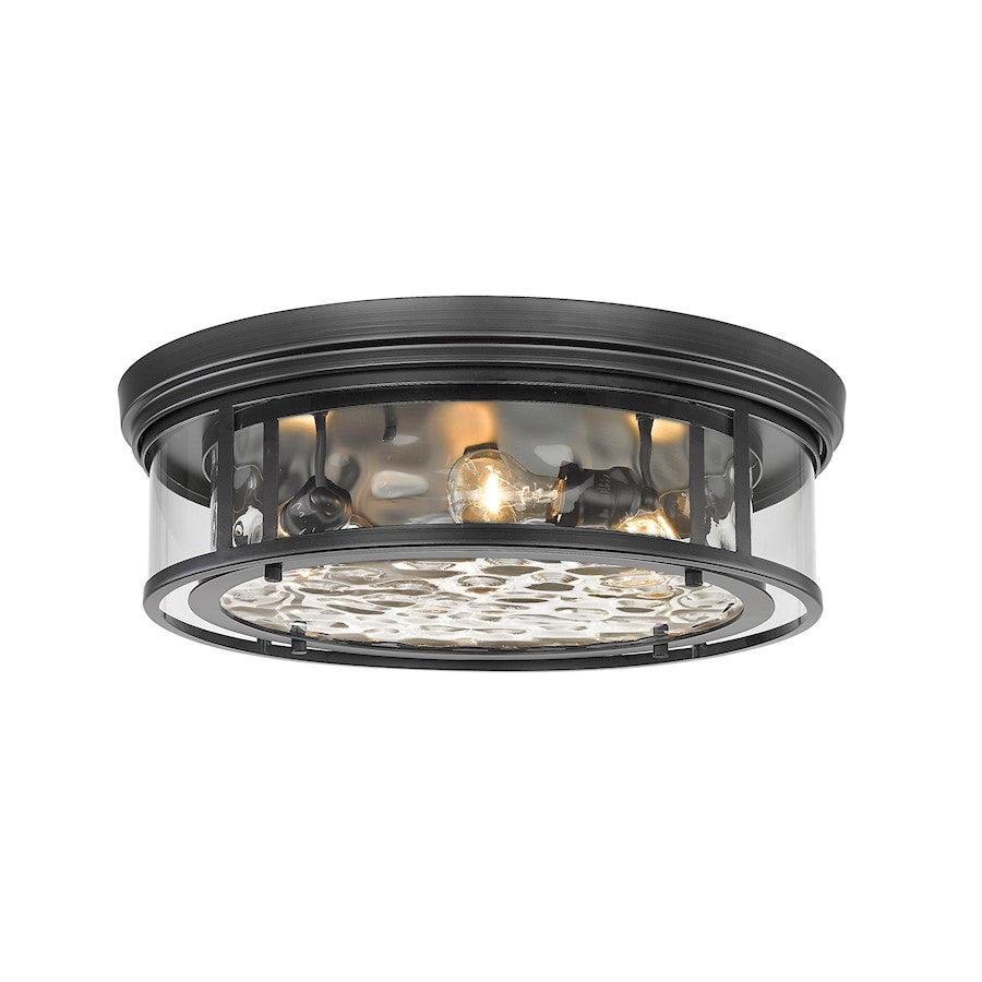 Z-Lite Clarion 4 Light Flush Mount, Matte Black/Clear - 493F4-MB