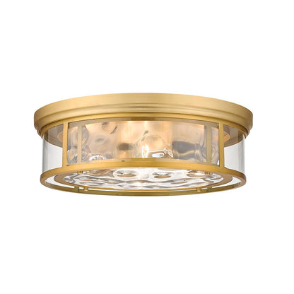 Z-Lite Clarion 4 Light Flush Mount, Olde Brass/Clear - 493F4-OBR