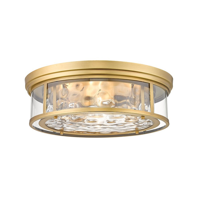 Z-Lite Clarion 4 Light Flush Mount, Rubbed Brass/Clear - 493F4-RB
