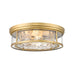Z-Lite Clarion 4 Light Flush Mount, Rubbed Brass/Clear - 493F4-RB
