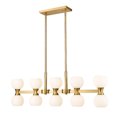 Z-Lite Artemis 10 Light Island, Modern Gold/Matte Opal - 494-10L-MGLD