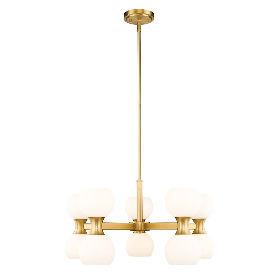 Z-Lite Artemis 10 Light Chandelier, Modern Gold/Matte Opal - 494-10MGLD