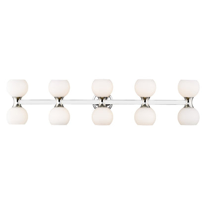 Z-Lite Artemis 10 Light Vanity, Chrome/Matte Opal - 494-10V-CH