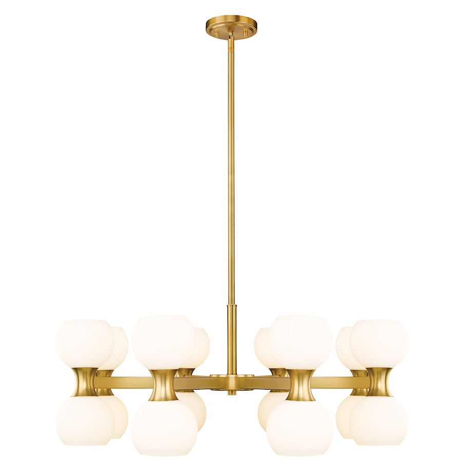 Z-Lite Artemis 16 Light Chandelier, Modern Gold/Matte Opal - 494-16MGLD