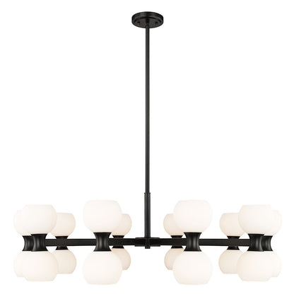 Z-Lite Artemis 20 Light Chandelier, Matte Black/Matte Opal - 494-20MB