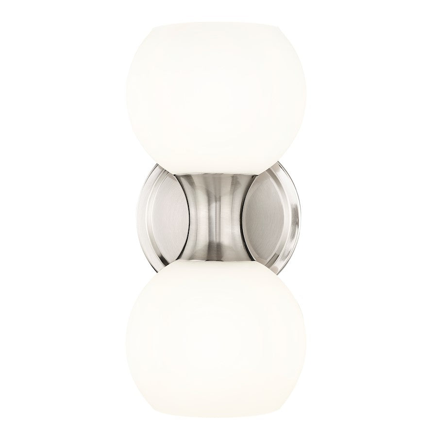 Z-Lite Artemis 2 Light Wall Sconce, Brushed Nickel/Matte Opal - 494-2S-BN