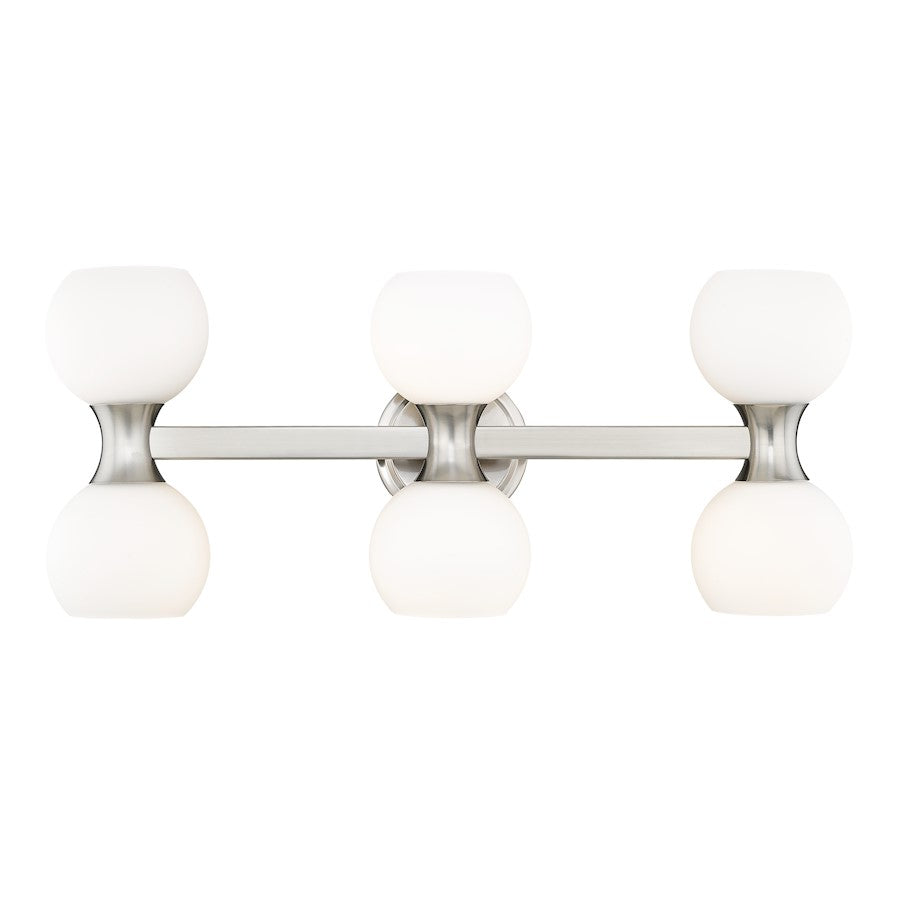 Z-Lite Artemis 6 Light Vanity, Brushed Nickel/Matte Opal - 494-6V-BN