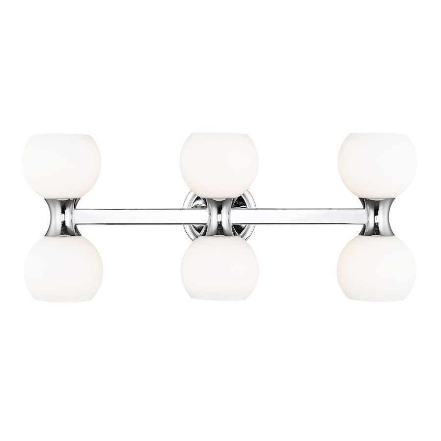 Z-Lite Artemis 6 Light Vanity, Chrome/Matte Opal - 494-6V-CH